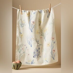 Anthropologie Easter Sketch Dish Towel